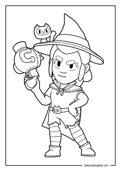 Witch Shelly Brawl Stars Coloring Page – Free PDF coloring page preview