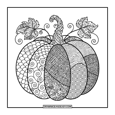 Zentangle Pumpkin Coloring Page coloring page preview